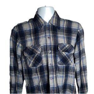 Ponderosa Wool Blend Plaid Flannel Shirt Vintage Men's Size Medium Vintage